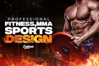 create a professional fitness mma sports boxing flyer poster