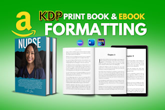 do book formatting and layout design for KDP print and ebook