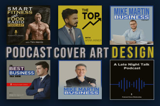design professional podcast cover art and podcast logo