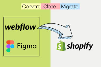 convert, clone or migrate webflow figma design into shopify