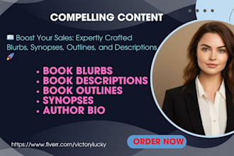 write an irresistible book blurb, query letter, synopsis, outline, descriptions