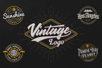 do retro vintage logo design for you