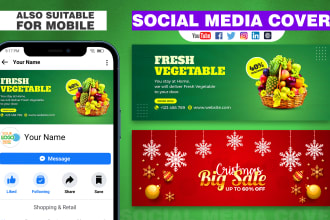 do facebook cover photo linkedin banner or any social media cover design