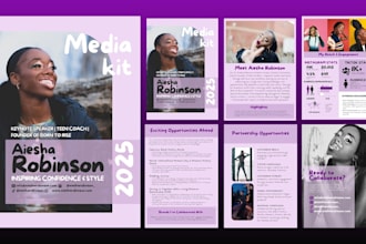 design media kit, ugc, rate card for influencer in canva