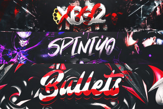 design gaming banner and header for youtube, twitter, twitch