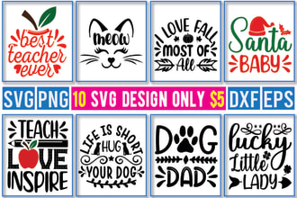 provide creative, svg, cut files, pdf, png, bundle design