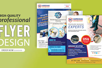 design roofing, construction, home remodeling, homerenovation flyer and postcard