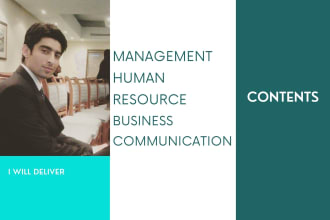 write contents of HR, management and communications