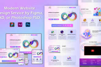 design figma, PSD or xd website, web template or UI UX