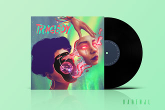 illustrate your album or single cover art in my style