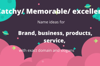 provide you excellent brand, business, service, products name with exact domain