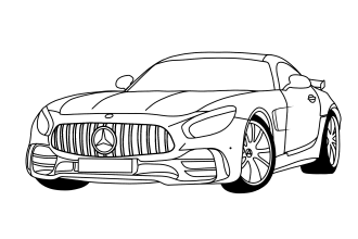 draw an outline, line art of your vehicle