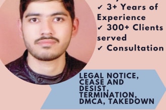 draft legal notice, cease and desist, termination, dmca, takedown