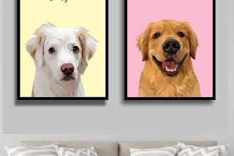 draw vector illustration dog cat animal pet cartoon portrait