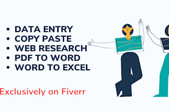 do data entry, web scraping, copy paste