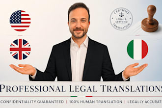 provide legally sound, italian certified translation