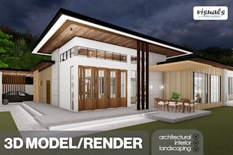 do 3d architecture model and render
