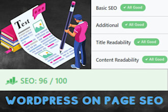 do wordpress on page SEO optimization and schema markup setup