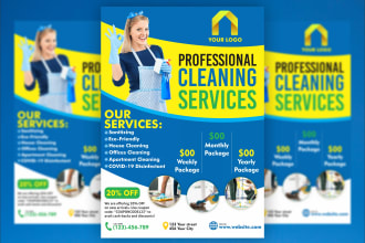 design professional cleaning service flyer, brochure or rack card