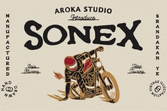 make design vector  handdrawn vintage motorcycle
