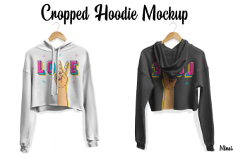 do cropped hoodie mockup professionally