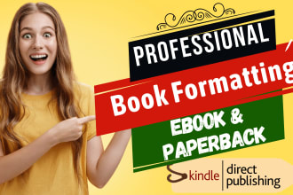 do kindle ebook, paperback formatting for KDP