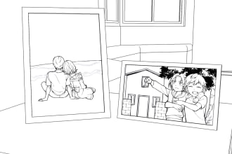 create inking of webtoon, comic, manga, manhwa