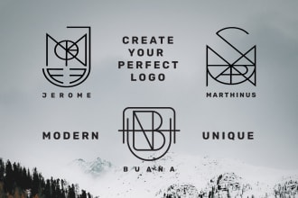 do design a modern line art logo for company, personal