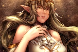 paint you semi realistic anime illustration