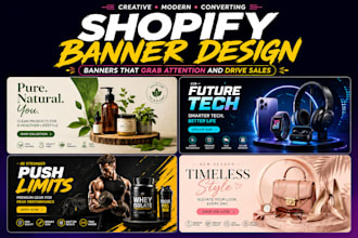 design shopify banners, website banners, hero images and web sliders