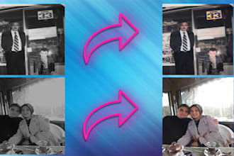 restore photo color, colorize, fix, improve damaged image