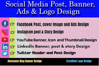 design social media, facebook and instagram banner, post, ads and story