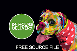 draw amazing funny pop art vector for your pets