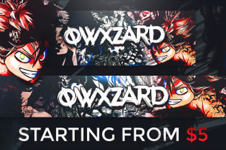 create a professional custom anime banner, header