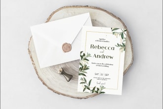 design a unique wedding invitation and menu packages