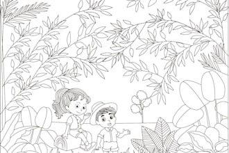 create colouring book pages for kids and children