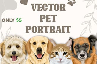 draw vector pet portrait illustration
