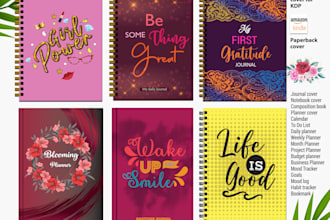 design interiors and covers for journal, planner, notebook