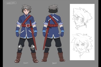 make you a stylized character design sheet