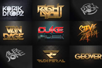 do dj typography custom text logo for music band rap producer and any business
