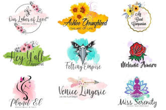 design watercolor feminine,hand drawn,fashion,beauty logo