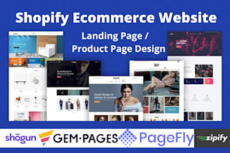 clone shopify store, product landing page by shogun, pagefly, gempages
