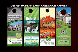 design modern lawn care door hanger