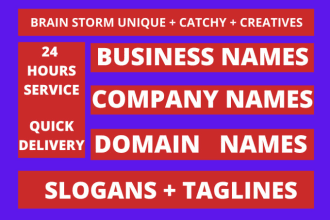 brainstorm 15 business name brand name store name domain name