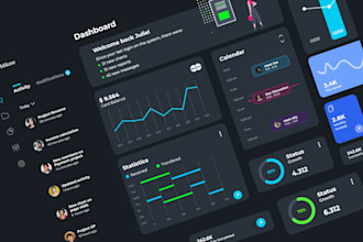 design trendy web app, admin dashboard UI