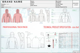 design professional tech pack and cad