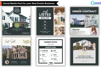 design editable canva templates for  real estate business