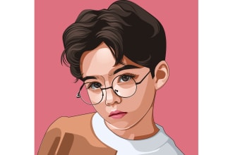 draw cute vector cartoon portrait for you