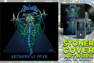 draw the cover of stoner, doom metal, psychedelic rock album