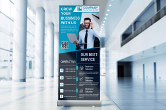 design any modern roll up a billboard and pull up banner